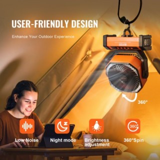 Φορητός Ανεμιστήρας VEVOR 228.6mm με LED Φανάρι 4 Ταχύτητες Swivel ... Φορητός Ανεμιστήρας VEVOR 228.6mm με LED Φανάρι 4 Ταχύτητες Swivel ...