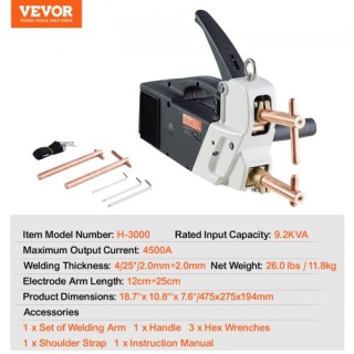 Φορητή Σημειακή Συγκόλληση VEVOR για Μεταλλικά Φύλλα BCDHJX220V42T... Φορητή Σημειακή Συγκόλληση VEVOR για Μεταλλικά Φύλλα BCDHJX220V42T...