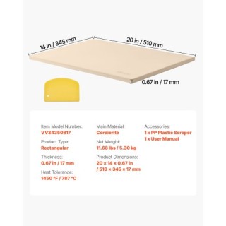 VEVOR Πέτρινη Πλάκα Πίτσας Cordierite 508 x 355 mm με Ξύστρα PP PSS... VEVOR Πέτρινη Πλάκα Πίτσας Cordierite 508 x 355 mm με Ξύστρα PP PSS...