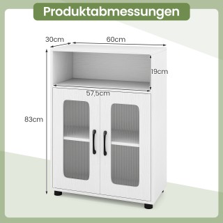 Costway Επιδαπέδιο Ντουλάπι Μπάνιου με 2 Πόρτες & 3-θέσιο Ρυθμιζόμε...