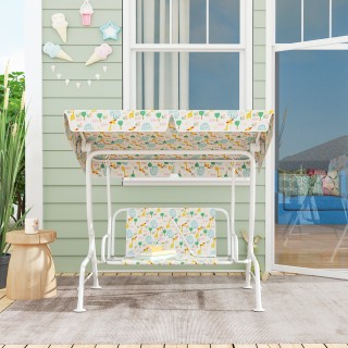 AIYAPLAY Παιδική Κούνια Εξωτερικού Χώρου με 2 Θέσεις, Ρυθμιζόμενη Ο...