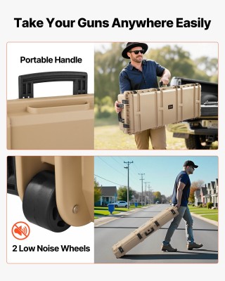 VEVOR Αδιάβροχη και Ανθεκτική Θήκη Όπλου IP67, 1320 mm, με Σχήματα ...