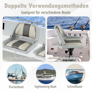 Costway Κάθισμα Σκάφους Χαμηλής Πλάτης 51 x 57 x 35 cm με Πτυσσόμε... Costway Κάθισμα Σκάφους Χαμηλής Πλάτης 51 x 57 x 35 cm με Πτυσσόμε...