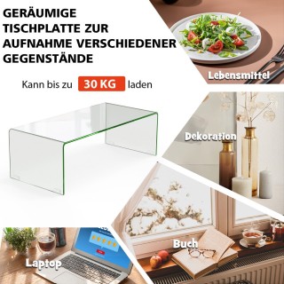 Costway Στυλάτο και Πρακτικό Γυάλινο Τραπέζι Σαλονιού HW66289CL Costway Στυλάτο και Πρακτικό Γυάλινο Τραπέζι Σαλονιού HW66289CL