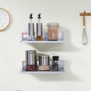 VEVOR  Ράφι Ανοξείδωτο 8.6 x 16 με Πλάτη, 44 lbs, Επιτοίχιο για Επα...