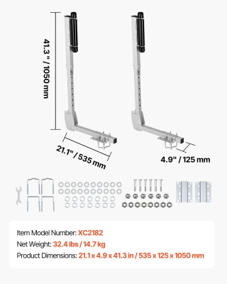 VEVOR Ρυθμιζόμενοι Οδηγοί Τρέιλερ για Βάρκες, 700-1050 mm, 2 Τεμάχι...