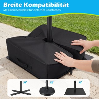 Costway Βάση Ομπρέλας Κήπου 40 kg, Γεμιζόμενη με Άμμο, Φορητή, Μαύρ...