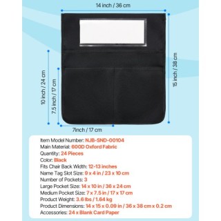 VEVOR Μαύρο Κάθισμα Οργάνωσης με Ετικέτες (Συσκευασία 24) YHSNHS15Y...