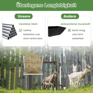 Costway Κρεμαστός Τροφοδότης Χόρτου 2-σε-1 με Δοχείο Δημητριακών γ... Costway Κρεμαστός Τροφοδότης Χόρτου 2-σε-1 με Δοχείο Δημητριακών γ...