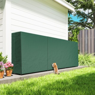 Outsunny Ρυθμιζόμενος Αποθηκευτικός Χώρος Ξύλων 1m³ με Αδιάβροχο Κά...