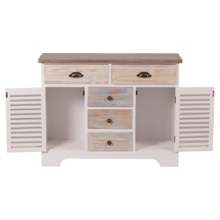 Galileo Ξύλινη σιφονιέρα με 5 συρτάρια και 2 πόρτες 93x35x72 cm Gra...