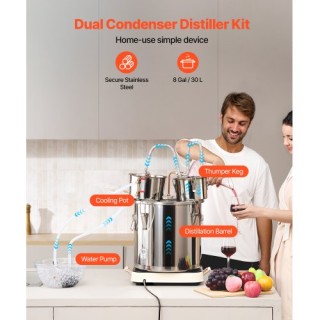 VEVOR Αποστακτήρας Αλκοόλ  8 Γαλόνια με Δοχείο Θάμπερ & Αντλία Νερο...