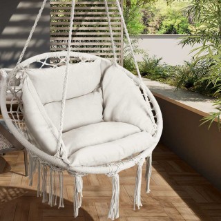 BAKAJI  Κρεμαστή Πολυθρόνα Κήπου Υφασμάτινη Κουνιστή Καρέκλα Αιώρημ...