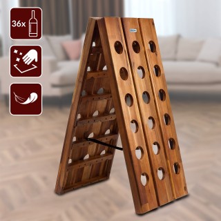 Ξύλινη Κάβα για 36 Μπουκάλια Αναδιπλούμενη 87 x 39 x 55cm Σκούρο Κα... Ξύλινη Κάβα για 36 Μπουκάλια Αναδιπλούμενη 87 x 39 x 55cm Σκούρο Κα...