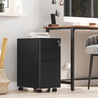 SONGMICS Συρταριέρα με Ρόδες και Κλειδαριά Μαύρο OFC030B01 SONGMICS Συρταριέρα με Ρόδες και Κλειδαριά Μαύρο OFC030B01