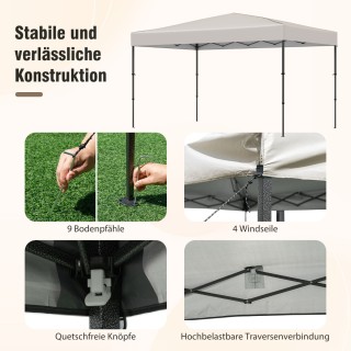 Costway Πτυσσόμενο Κιόσκι 365 x 225 cm με Τσάντα Μεταφοράς και Αξεσ...