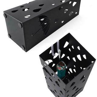 BAKAJI Τετράγωνη Σχέδιο Σιδερένια Ομπρελοθήκη Μαύρη με Δοχείο Συλλ... BAKAJI Τετράγωνη Σχέδιο Σιδερένια Ομπρελοθήκη Μαύρη με Δοχείο Συλλ...