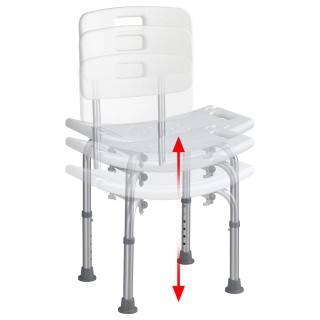 BAKAJI Κάθισμα ντους με ρυθμιζόμενο ύψος πλάτης καρέκλα σκαμπό μπα... BAKAJI Κάθισμα ντους με ρυθμιζόμενο ύψος πλάτης καρέκλα σκαμπό μπα...