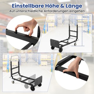 Costway 3-σε-1 πτυσσόμενο καρότσι βαρέως τύπου με επεκτεινόμενη λαβ...