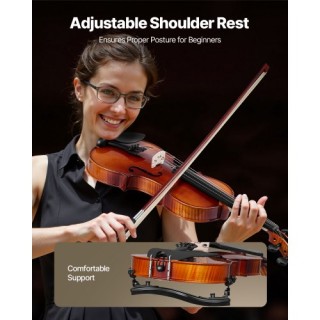 VEVOR Βιολί 355mm Σετ Αρχαρίων Γυαλιστερό Καφέ Σχέδιο Στερεό Ξύλο S...