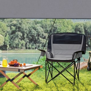 Outsunny Πτυσσόμενη Καρέκλα Κατασκήνωσης με 2 Θήκες Ποτηριών και Πλ... Outsunny Πτυσσόμενη Καρέκλα Κατασκήνωσης με 2 Θήκες Ποτηριών και Πλ...