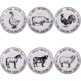 Villa DEste Σετ 6τμχ Επίπεδο πιάτο 27 cm από πορσελάνη Farm 5922893 Villa DEste Σετ 6τμχ Επίπεδο πιάτο 27 cm από πορσελάνη Farm 5922893