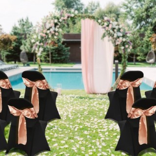 Καλύμματα Καρεκλών VEVOR Spandex (30 Τεμάχια, Μαύρο)  YTHS30PCSDKQU...