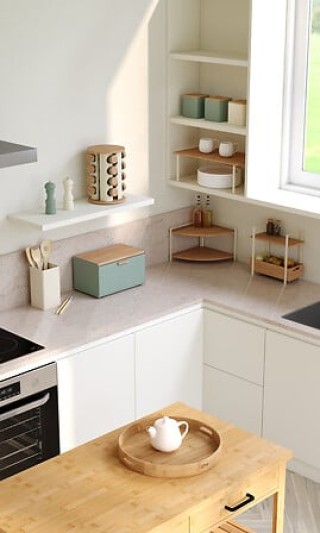 Μεταλλική Ραφιέρα με 2 Καλάθια 30 x 14 x 30 cm Μπαμπού & Λευκό 1901... Μεταλλική Ραφιέρα με 2 Καλάθια 30 x 14 x 30 cm Μπαμπού & Λευκό 1901...