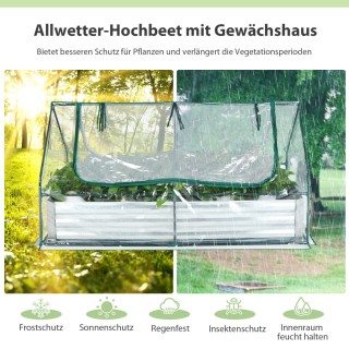 Costway  Μεγάλο Γαλβανισμένο Υπερυψωμένο Κρεβάτι με Θερμοκήπιο 180 ...