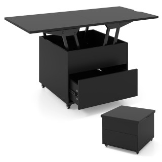 Costway Τραπέζι σαλονιού με ρυθμιζόμενη επιφάνεια 3-σε-1 αναδιπλούμ...