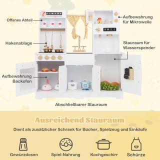 Costway Ξύλινη Παιδική Κουζίνα με Νεροχύτη & Βρύση - Παιχνίδι Κουζί...