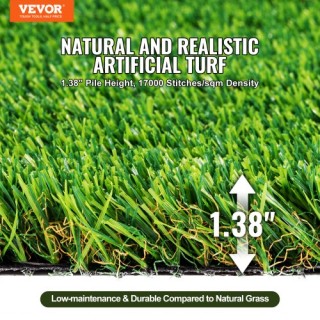 VEVOR Τεχνητό Γρασίδι 1.2 x 1.8 m, 35mm Χαλάκι Εξωτερικού Χώρου, Πρ...