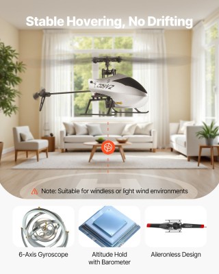 VEVOR Τηλεκατευθυνόμενο Ελικόπτερο 2.4GHz με Γυροσκόπιο και 39 Λεπτ... VEVOR Τηλεκατευθυνόμενο Ελικόπτερο 2.4GHz με Γυροσκόπιο και 39 Λεπτ...