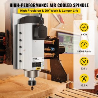 VEVOR 4KW 2220V Αερόψυκτο Μοτέρ CNC ER25 για Χάραξη/Φρεζάρισμα ER2... VEVOR 4KW 2220V Αερόψυκτο Μοτέρ CNC ER25 για Χάραξη/Φρεζάρισμα ER2...