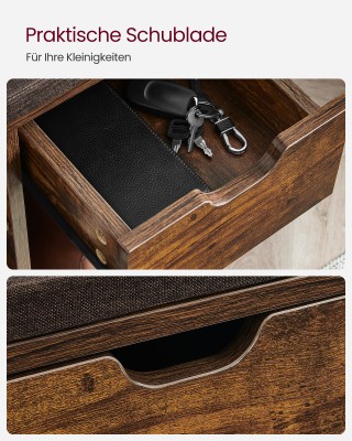 Πάγκος Παπουτσιών VASAGLE με Συρτάρι και Ράφια - Vintage Καφέ  Πάγκος Παπουτσιών VASAGLE με Συρτάρι και Ράφια - Vintage Καφέ 