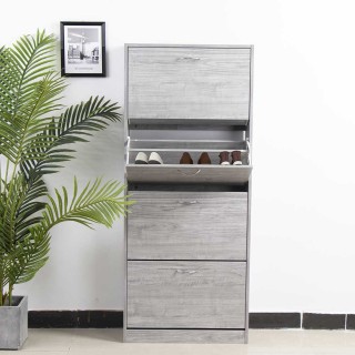 BAKAJI  Παπουτσοθήκη 4 Πόρτες Ράφια Διπλού Βάθους Ξύλο 63x24x150 Γκ...