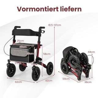 Costway Πτυσσόμενος Περιπατητήρας Αλουμινίου για Ηλικιωμένους με Δι...