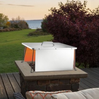 VEVOR Αντανακλαστικό Θερμότητας για Εστία Πυρός από Ανοξείδωτο Ατσά...