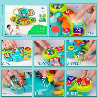 BAKAJI Μουσικό Ελεφαντάκι για Μωρά 6 Μηνών - Παιδικό Παιχνίδι Πλήκτ...