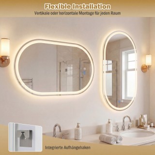 Costway 80 x 50 εκ. Φωτιζόμενος Καθρέφτης Μπάνιου Τοίχου - Οπίσθιος... Costway 80 x 50 εκ. Φωτιζόμενος Καθρέφτης Μπάνιου Τοίχου - Οπίσθιος...