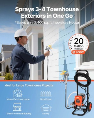 VEVOR Ηλεκτρικός Αερογράφος Υψηλής Πίεσης 900W με Καρότσι για Εσωτε... VEVOR Ηλεκτρικός Αερογράφος Υψηλής Πίεσης 900W με Καρότσι για Εσωτε...