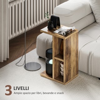 HOMCOM Τραπεζάκι Σαλονιού σε Σχήμα C με 3 Ράφια και 2 Ανοιχτές Θήκε... HOMCOM Τραπεζάκι Σαλονιού σε Σχήμα C με 3 Ράφια και 2 Ανοιχτές Θήκε...