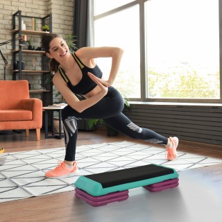 HOMCOM Ρυθμιζόμενο Στέπερ Αεροβικής 110x40x20 εκ. Πολύχρωμο A90-210