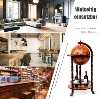 Ξύλινο Μπαρ Υδρόγειος - Κάβα για Κρασιά 88 cm x 45 cm x 45 cm COSTW...