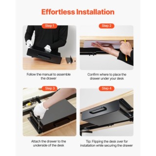 VEVOR Συρόμενο Συρτάρι Οργάνωσης 33 cm για Γραφείο GZTCTCGK13IN0BS1RV0