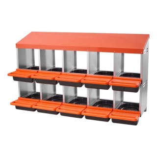 VEVOR Διώροφο Μεταλλικό Κουτί Φωλιάς με 10 Θέσεις και Προστατευτικό...