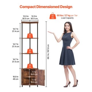 Βάση Γωνιακής Ραφιέρας 5 Επίπεδων με Φωτισμό LED & Πόρτες 30.5 x 30...