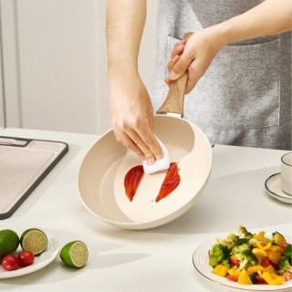 VEVOR Σετ Τηγανιών 3 Τεμαχίων από Αλουμίνιο με Λαβή και Αντικολλητι...