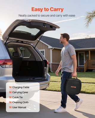 VEVOR Καλώδιο Προέκτασης Φορτιστή EV 10m, 16A | Τύπος 2, 11kW, IP65...