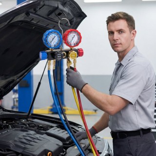 VEVOR Σετ Πολλαπλών Μετρητών Κλιματισμού για Ψυκτικά R134a R404A R1...